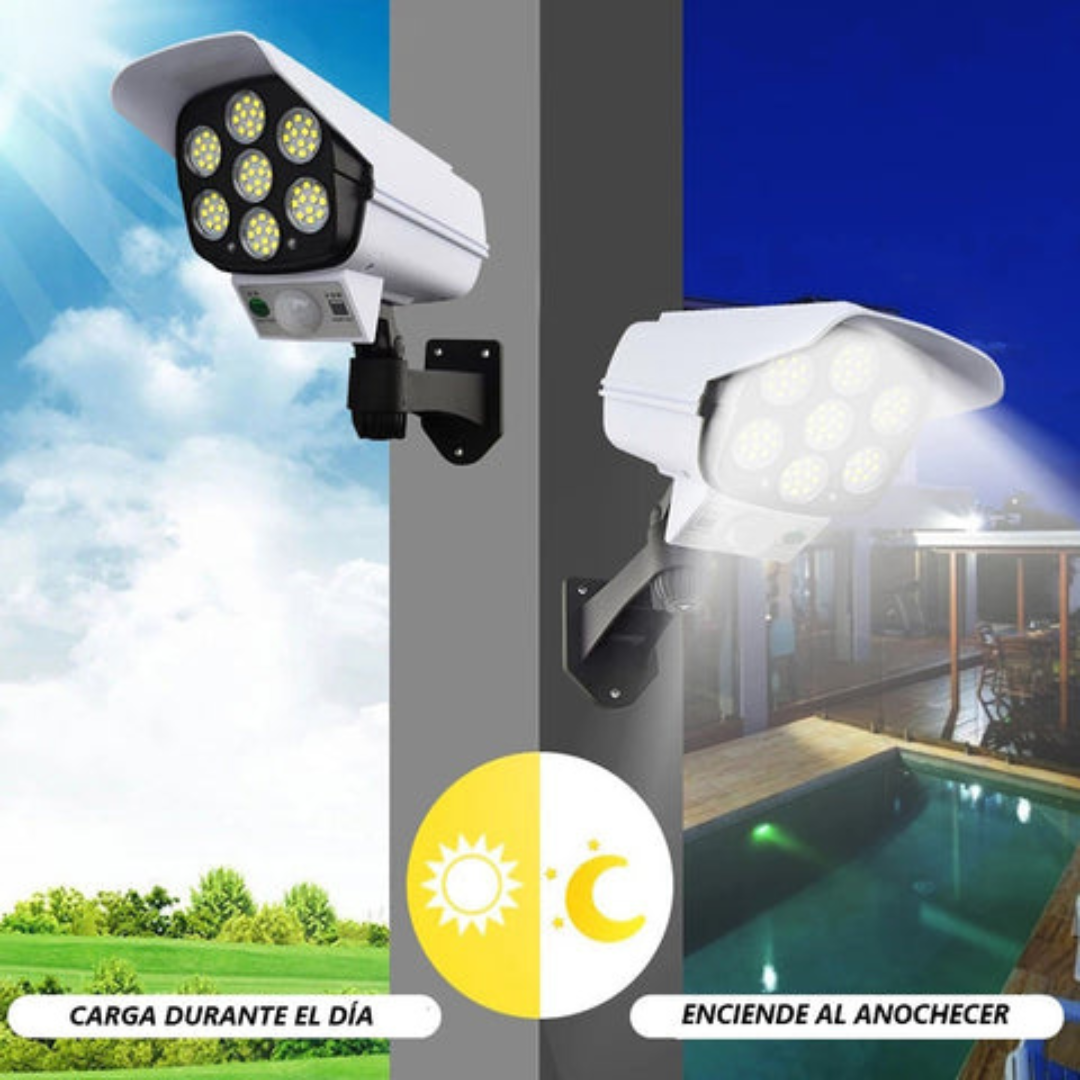 Foco solar LED en forma de CAMARA DE SEGURIDAD