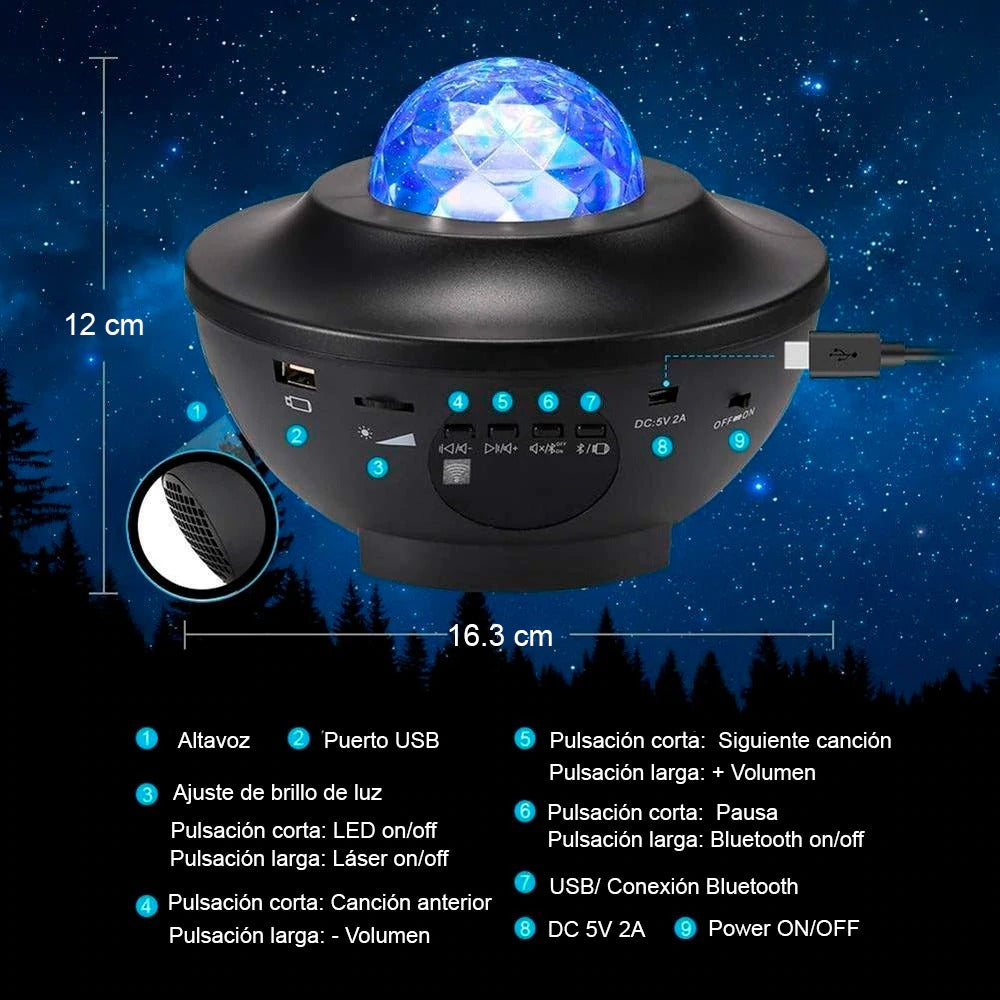 PROYECTOR DE ESTRELLAS GALAXIA PRO CON ALTAVOZ BLUETOOTH